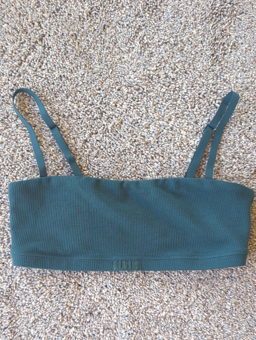 Athleta Tranquil Waffle Square Neck Bra - Pine S